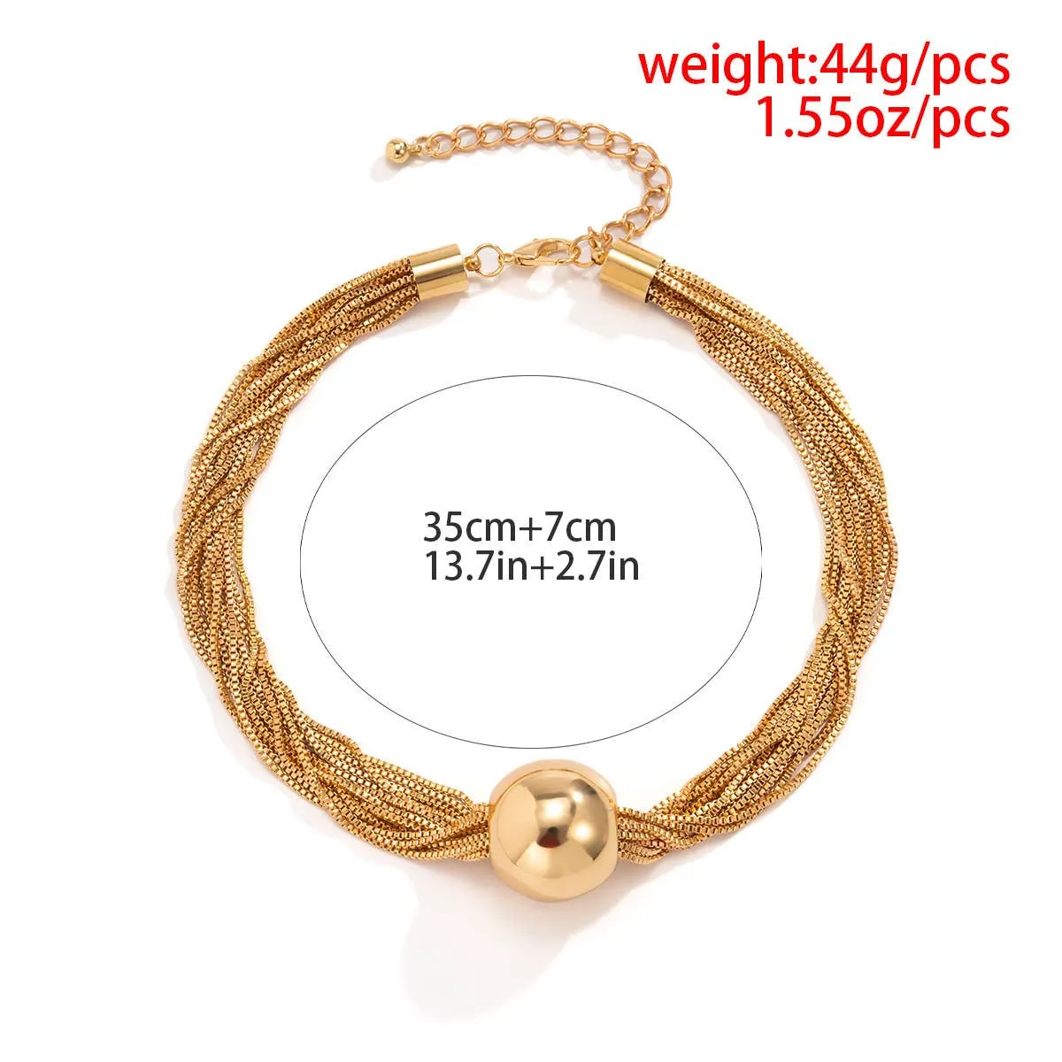 Multi-layer Geometric Ball Necklace