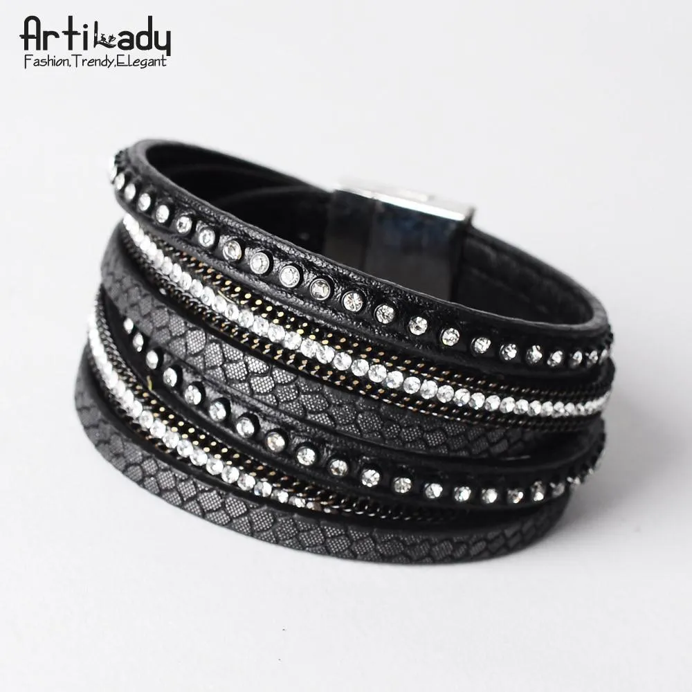 Multi-Layer Leather wrap bracelet
