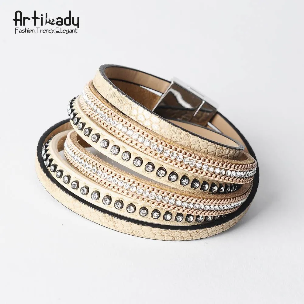Multi-Layer Leather wrap bracelet