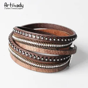 Multi-Layer Leather wrap bracelet