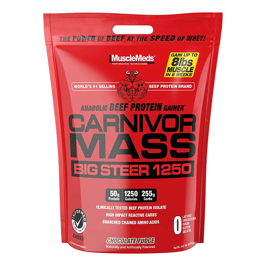 Musclemeds Carnivor Mass Big Steer 1250 Bag Beef Protein