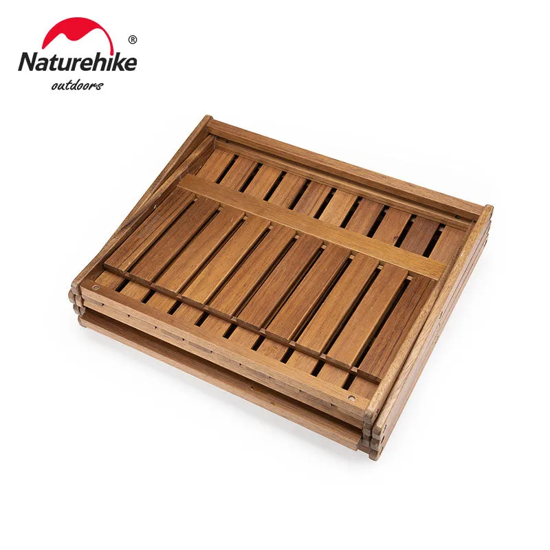 Naturehike Outdoor multi-layer shelf four-layer Shelf - Wood grain