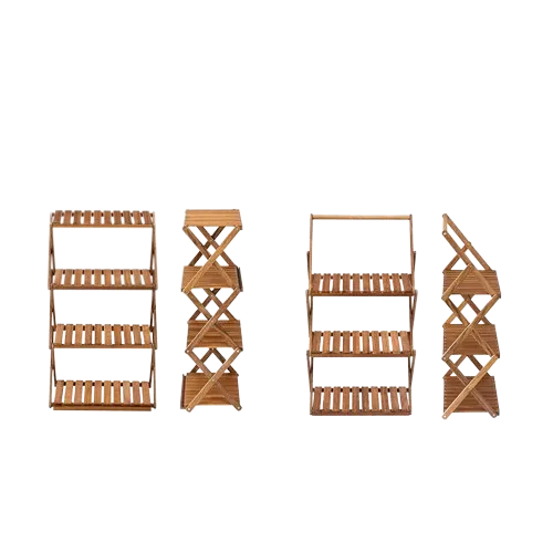 Naturehike Outdoor multi-layer shelf four-layer Shelf - Wood grain