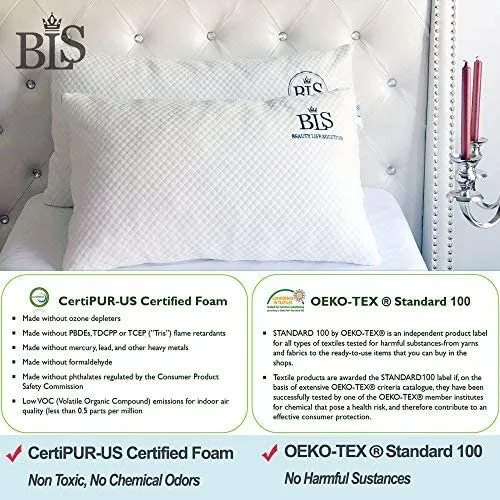 New in package! King Diamond ADJUSTABLE Loft Cooling Gel Shredded Memory Foam Pillow - CertiPUR-US® Reduce Neck And Back Pain - Pillows For Sleeping - One King Pillow (King 19"x34")