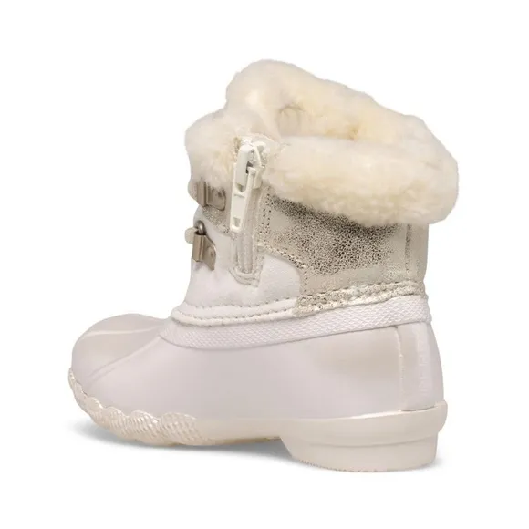 NEW Sperry Kids Alpine Saltwater Junior Boot in Ivory