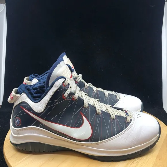 Nike LeBron 7 P.S. USA White/Navy - Men's Size 12 ( 407639-100 )