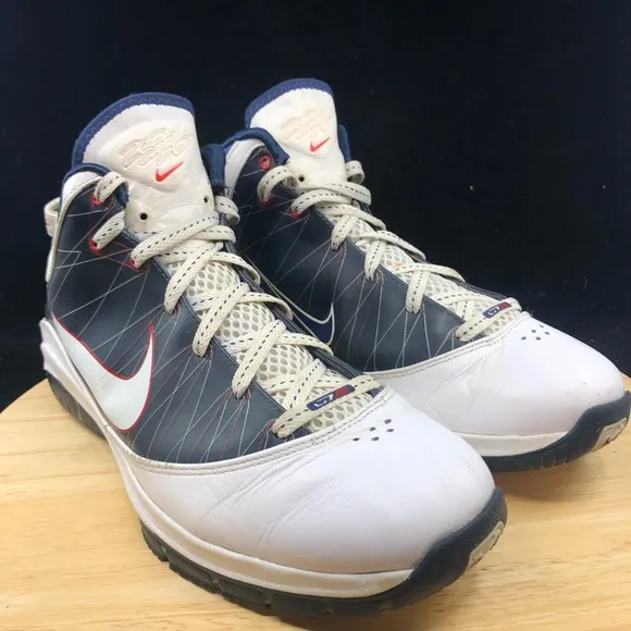 Nike LeBron 7 P.S. USA White/Navy - Men's Size 12 ( 407639-100 )