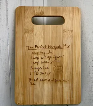 Perfect Margarita 9" x 6" Bamboo Bar Cutting Board