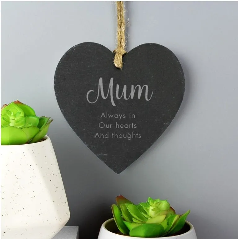 Personalised Memorial Slate Heart