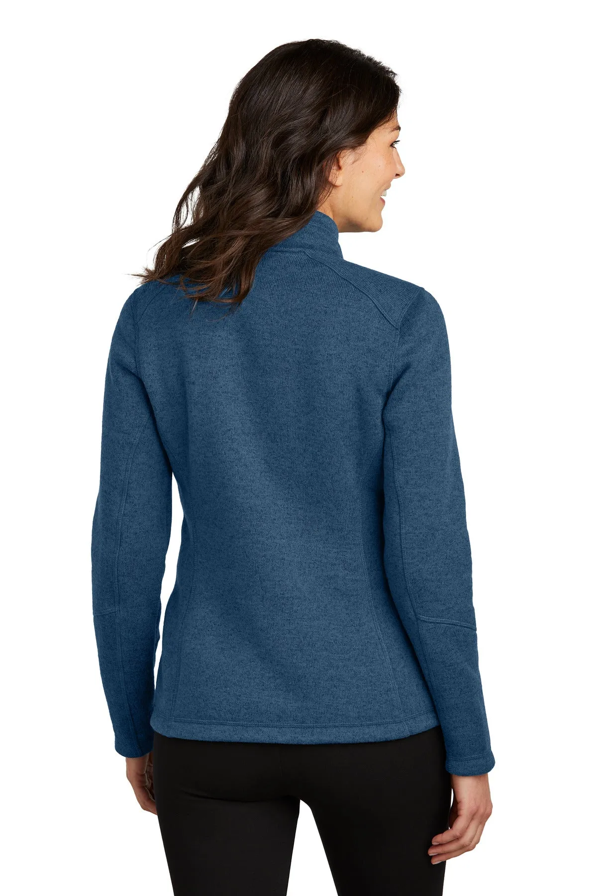 Port Authority Women's Arc Sweater Fleece Jacket L428 Insignia Blue Heather