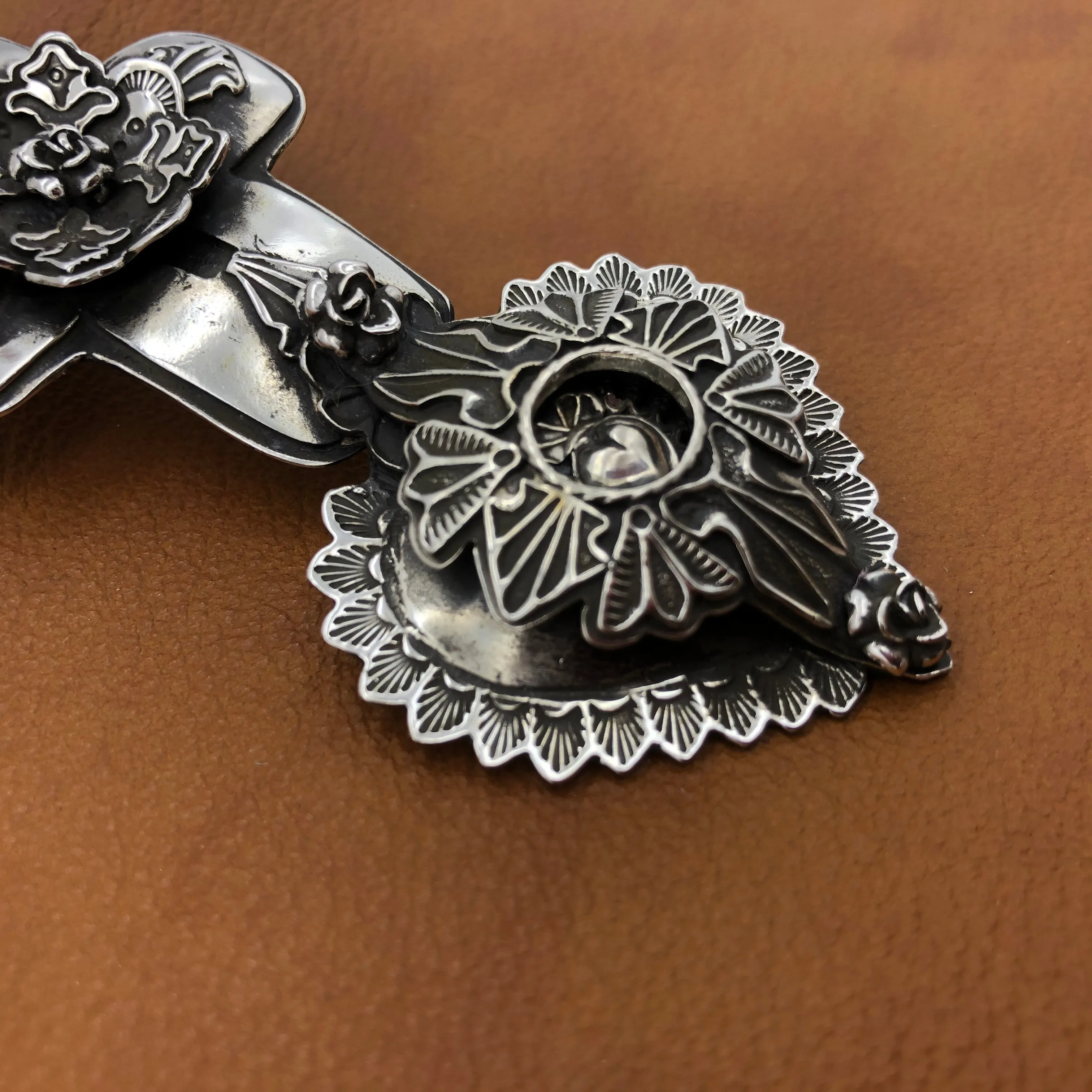 PTH68  Multi Layer Cross Heart Pendant