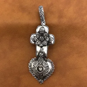 PTH68  Multi Layer Cross Heart Pendant
