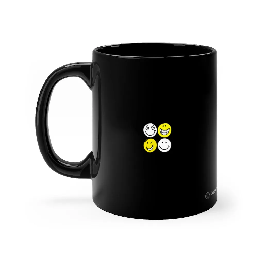 "Breath & Smiles"  Joy-Making Black mug