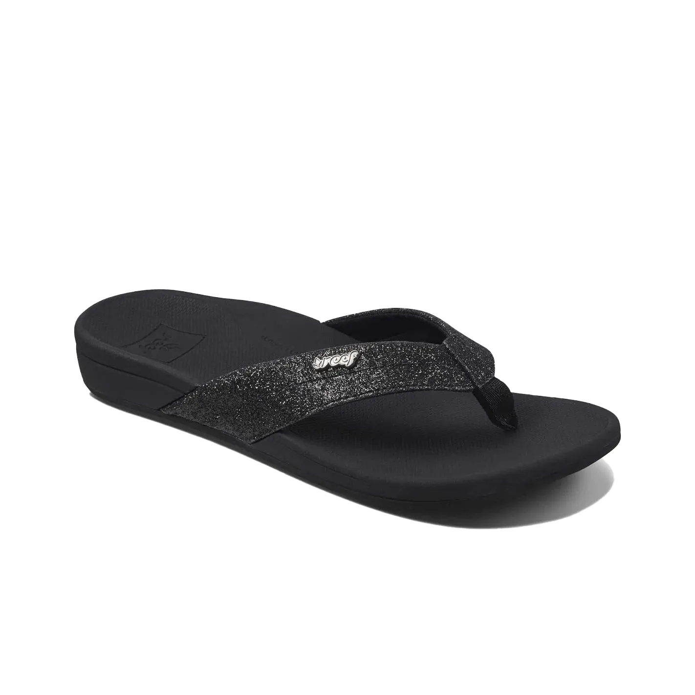 Reef Ortho Spring Black Black Glitter Ladies