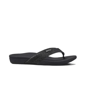 Reef Ortho Spring Black Black Glitter Ladies