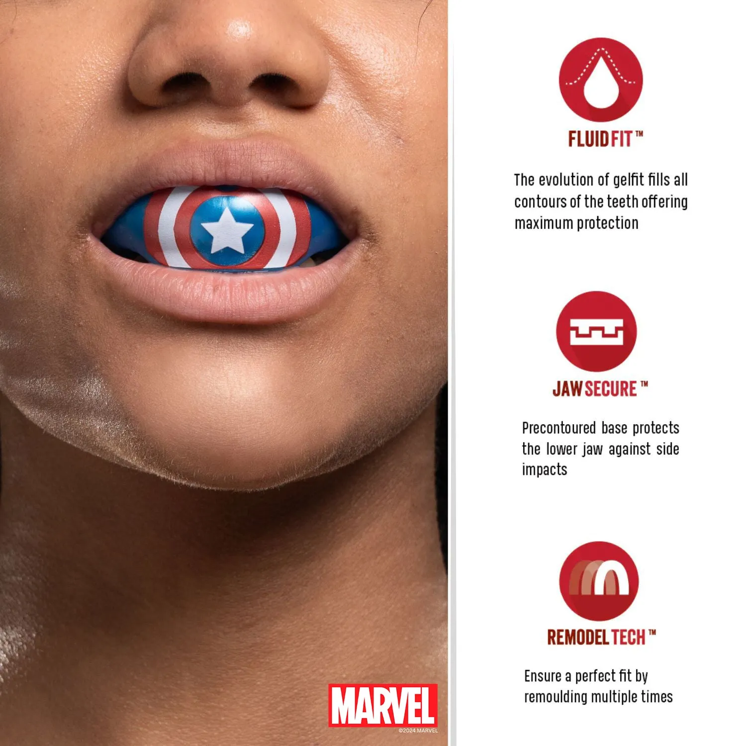 SafeJawz Marvel Ortho Captain America Mouthguard