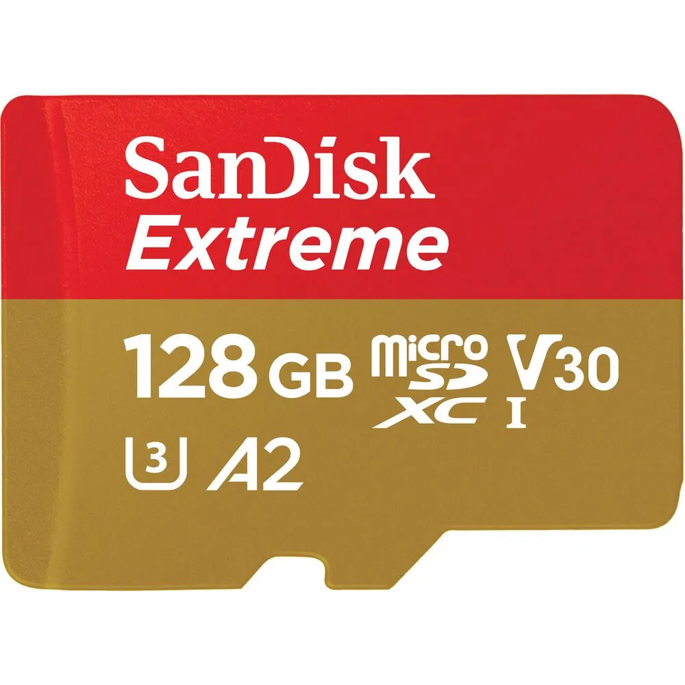 SanDisk Extreme microSD UHS I Card 128GB 170MB/s Read, 80MB/s Write