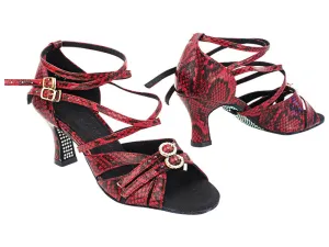 SERA7020CC 241 Red Snake PU_Bottom Rhinestone Only