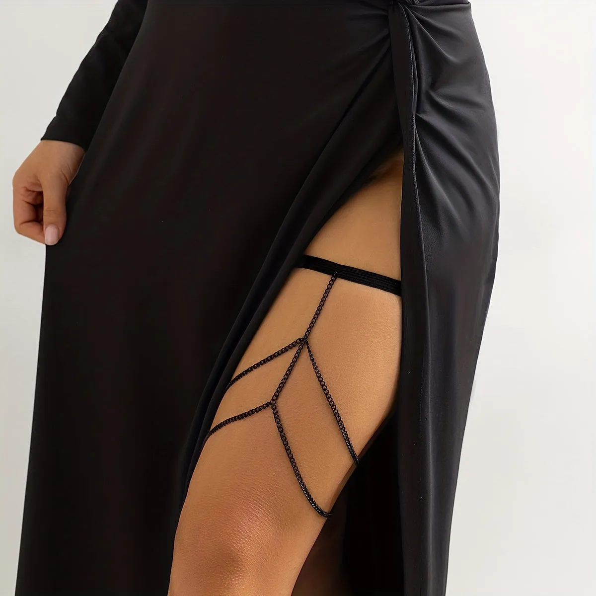 Sexy Multi-layer Tassel Elastic Leg Chain - Punk Style Body Chain Jewelry