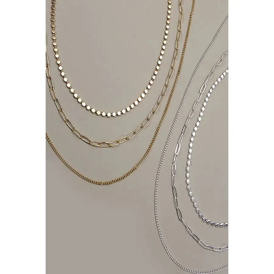 Silver Multi Layer Chain Necklace