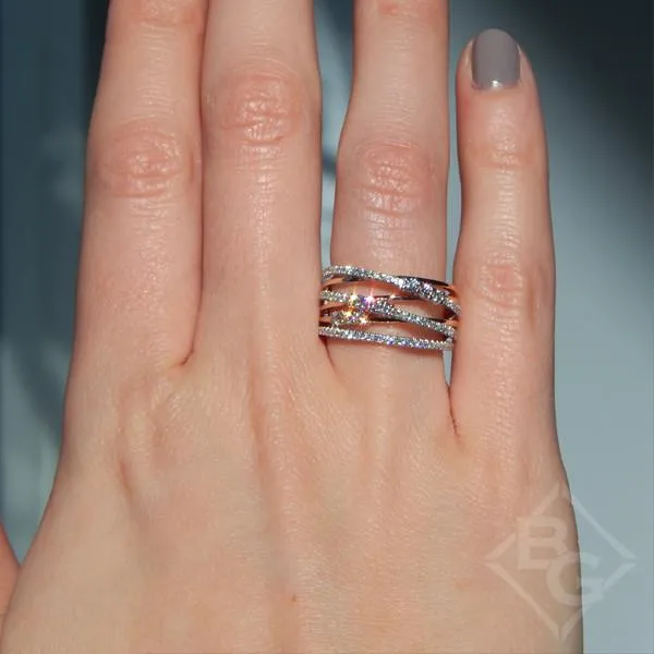 Simon G. 18K Rose Gold Multi-Layer Diamond Ring