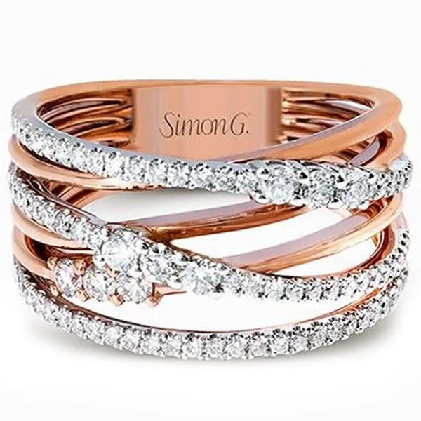 Simon G. 18K Rose Gold Multi-Layer Diamond Ring