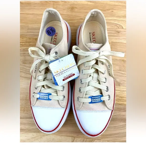 Skechers Cordova Classic New Standard WOMEN'S Sneaker Off White Tan Size 8.5 NWT
