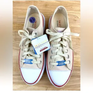 Skechers Cordova Classic New Standard WOMEN'S Sneaker Off White Tan Size 8.5 NWT
