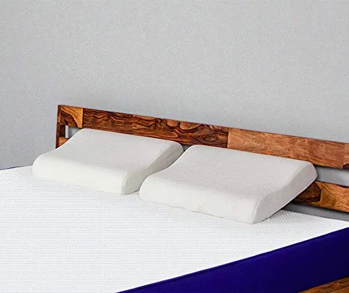 Sleep Ninja Memory Curve White Pillow 24" X 16" for Back and Neck Support - Set of 2