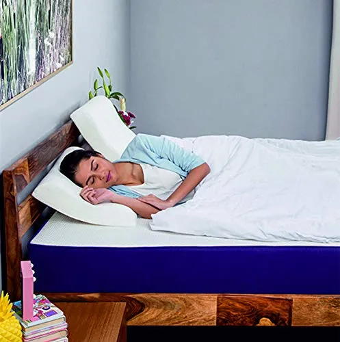 Sleep Ninja Memory Curve White Pillow 24" X 16" for Back and Neck Support - Set of 2