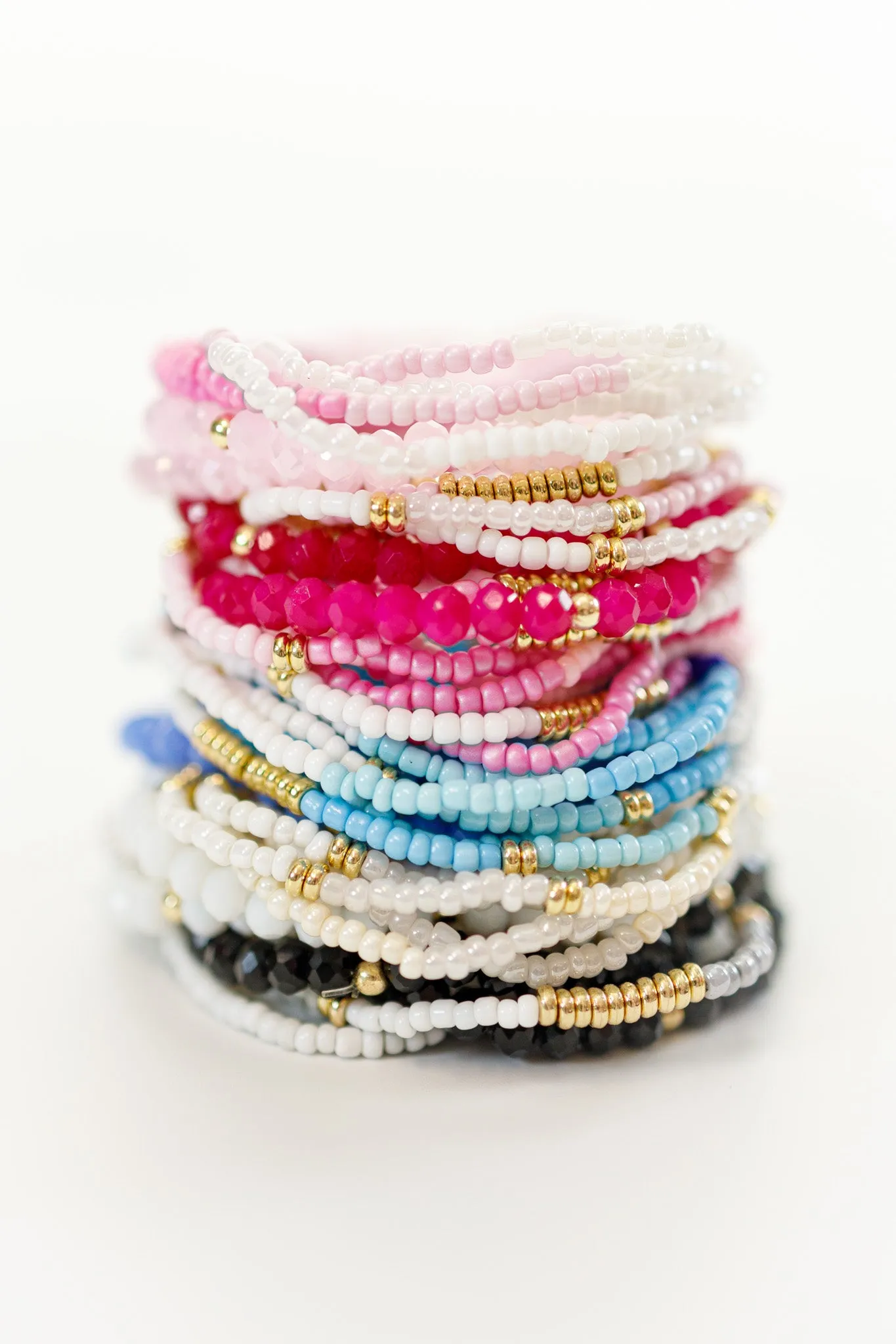 Stackable Layered Bead Bracelet, VARIOUS
