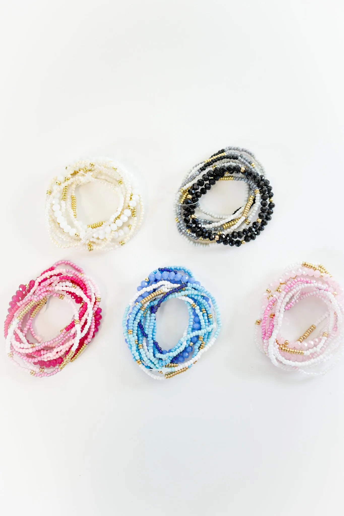 Stackable Layered Bead Bracelet, VARIOUS