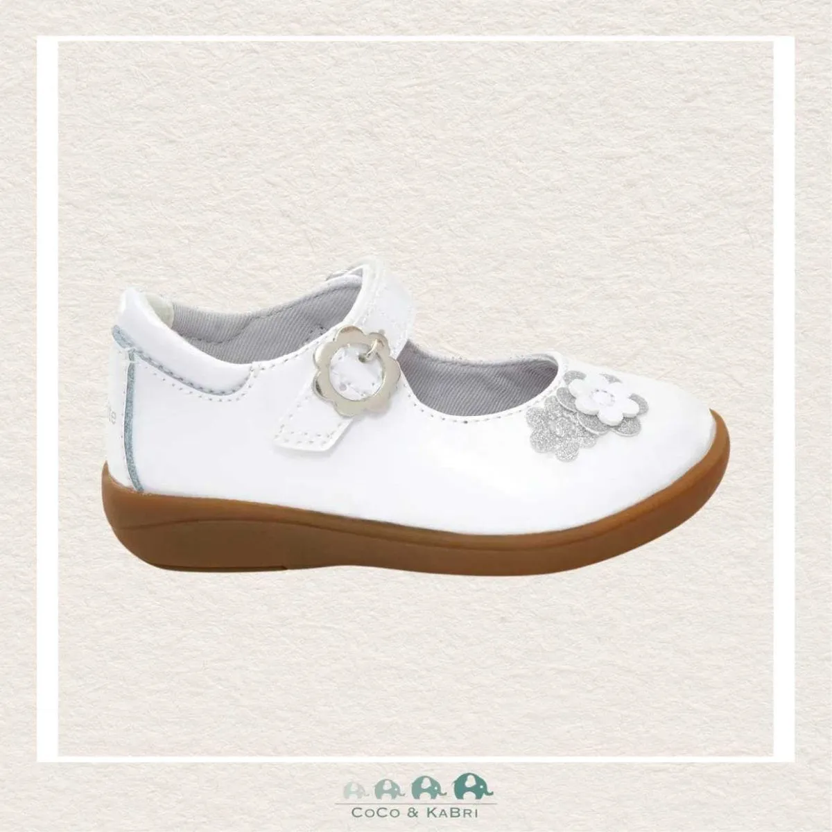 Stride Rite Girls White Patent Dress Shoe - Holly (Wide Fit) (M2-76)