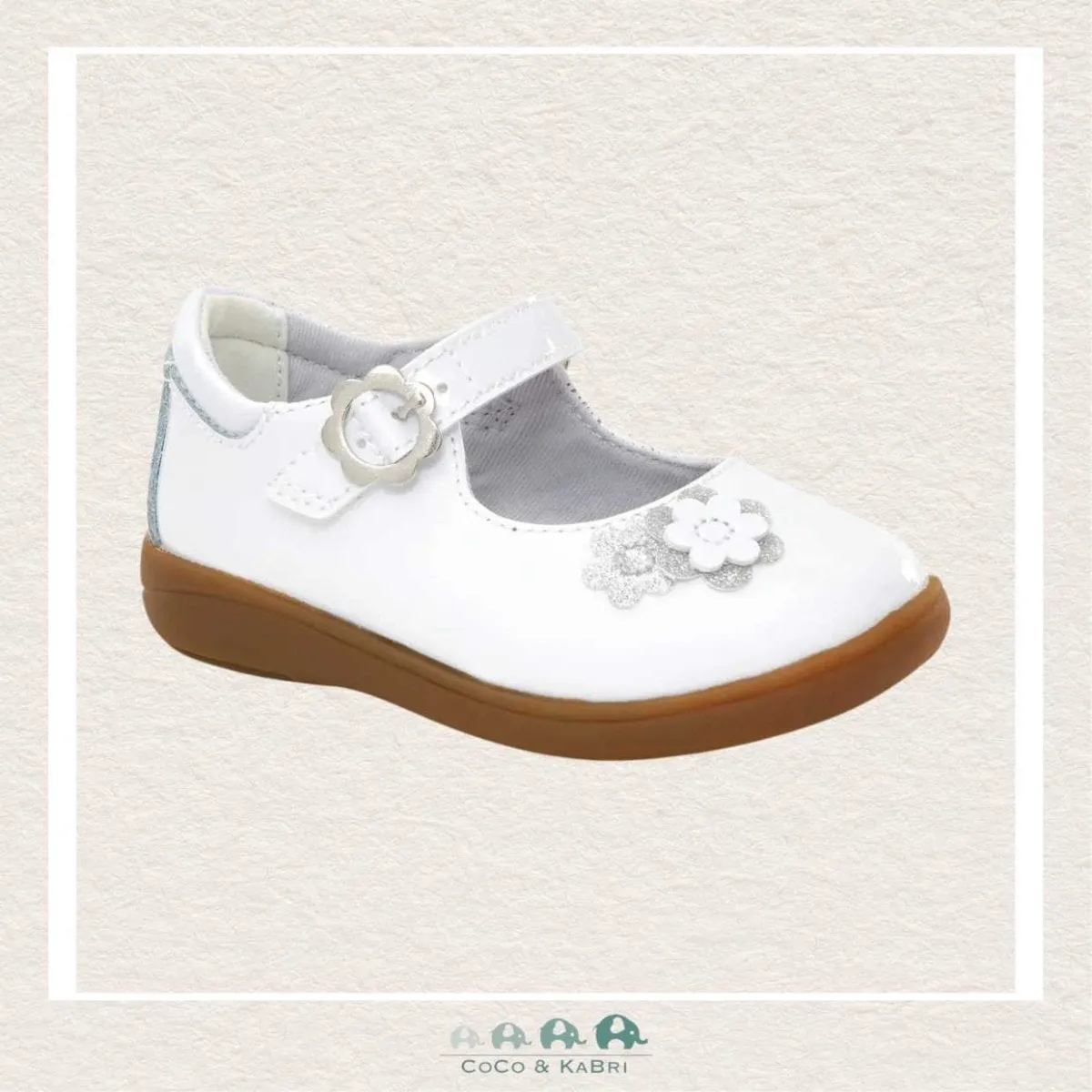 Stride Rite Girls White Patent Dress Shoe - Holly (Wide Fit) (M2-76)