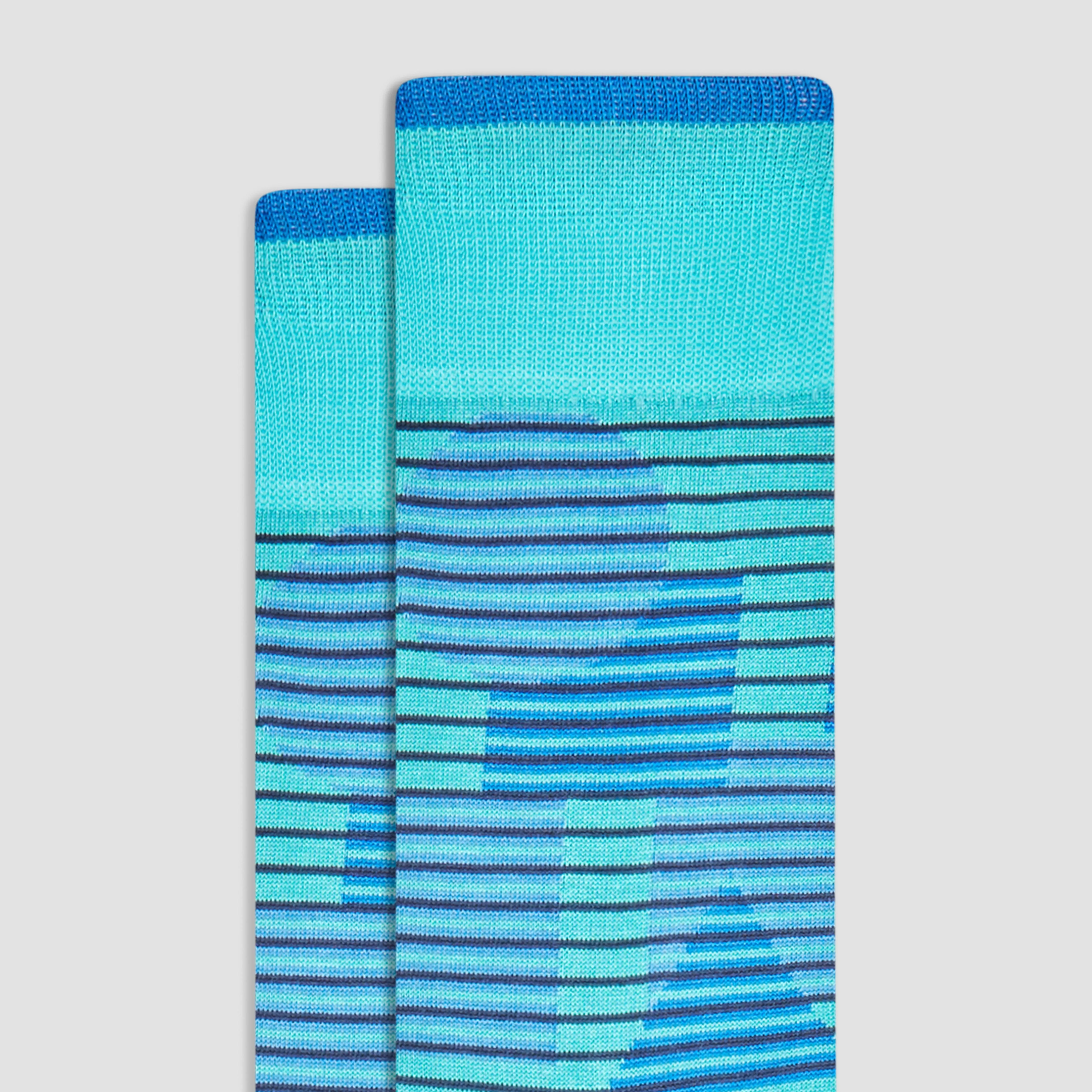 Striped Geometrical Mid-Calf Socks