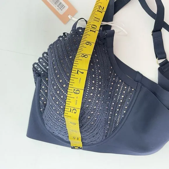 Thirdlove (40D) Eyelet Lace Balconette Blue Bra