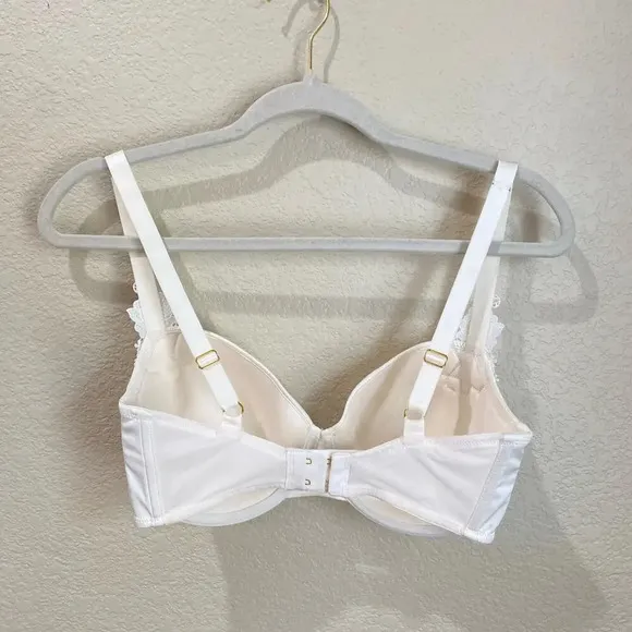 THIRDLOVE Satin Demi Bra Bridal Edition Sea Salt White Size 32F Lingerie 32DDD