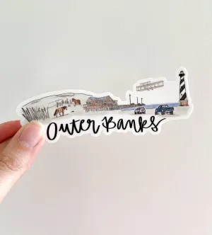 Thirteenwinks Outer Banks, NC Skyline Sticker
