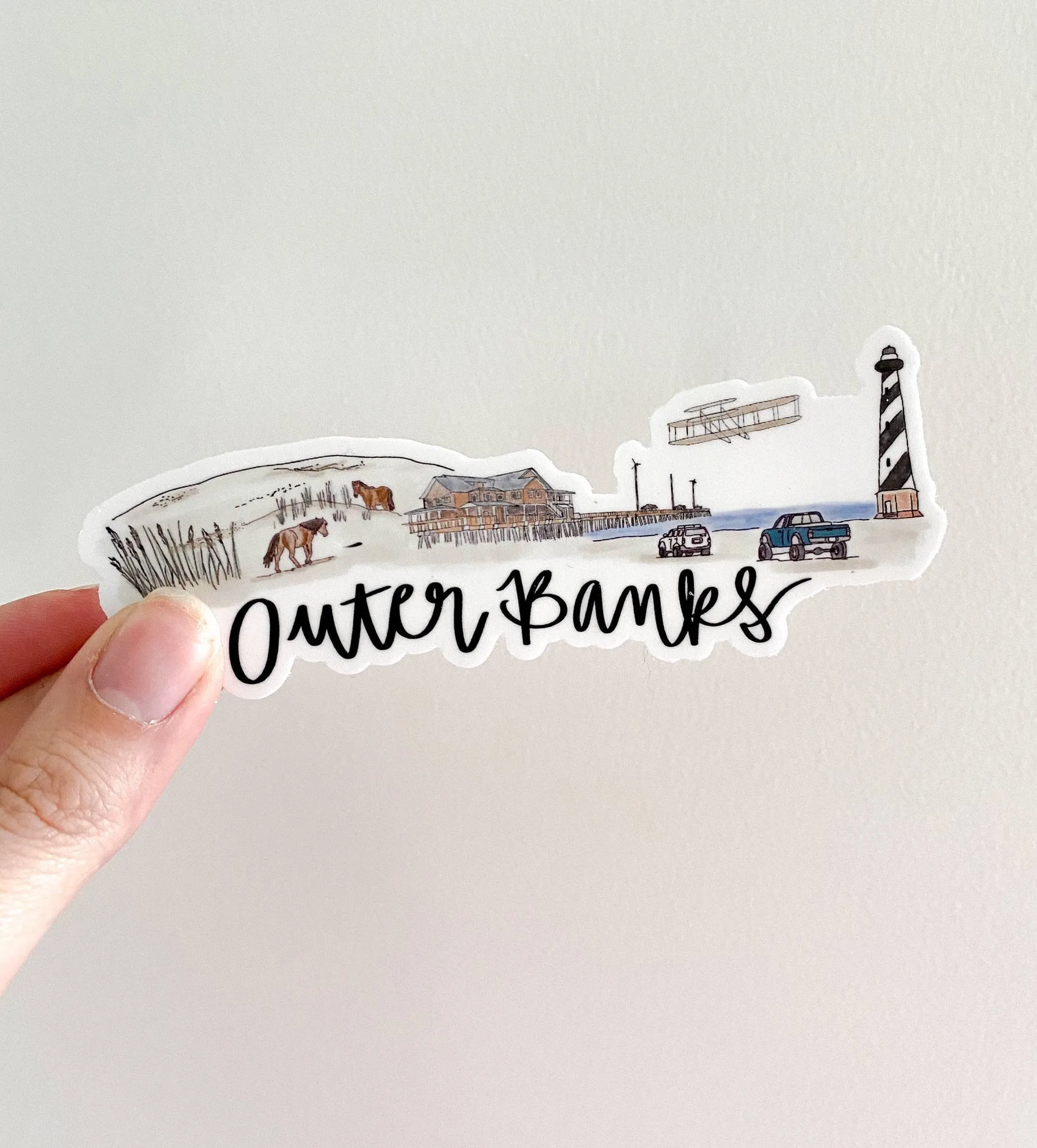 Thirteenwinks Outer Banks, NC Skyline Sticker