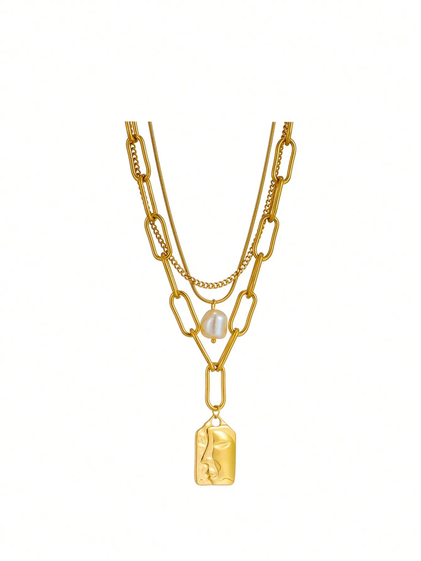 Three-Layer Unique High-End Multi-Layered Face Necklace- FD ⚡