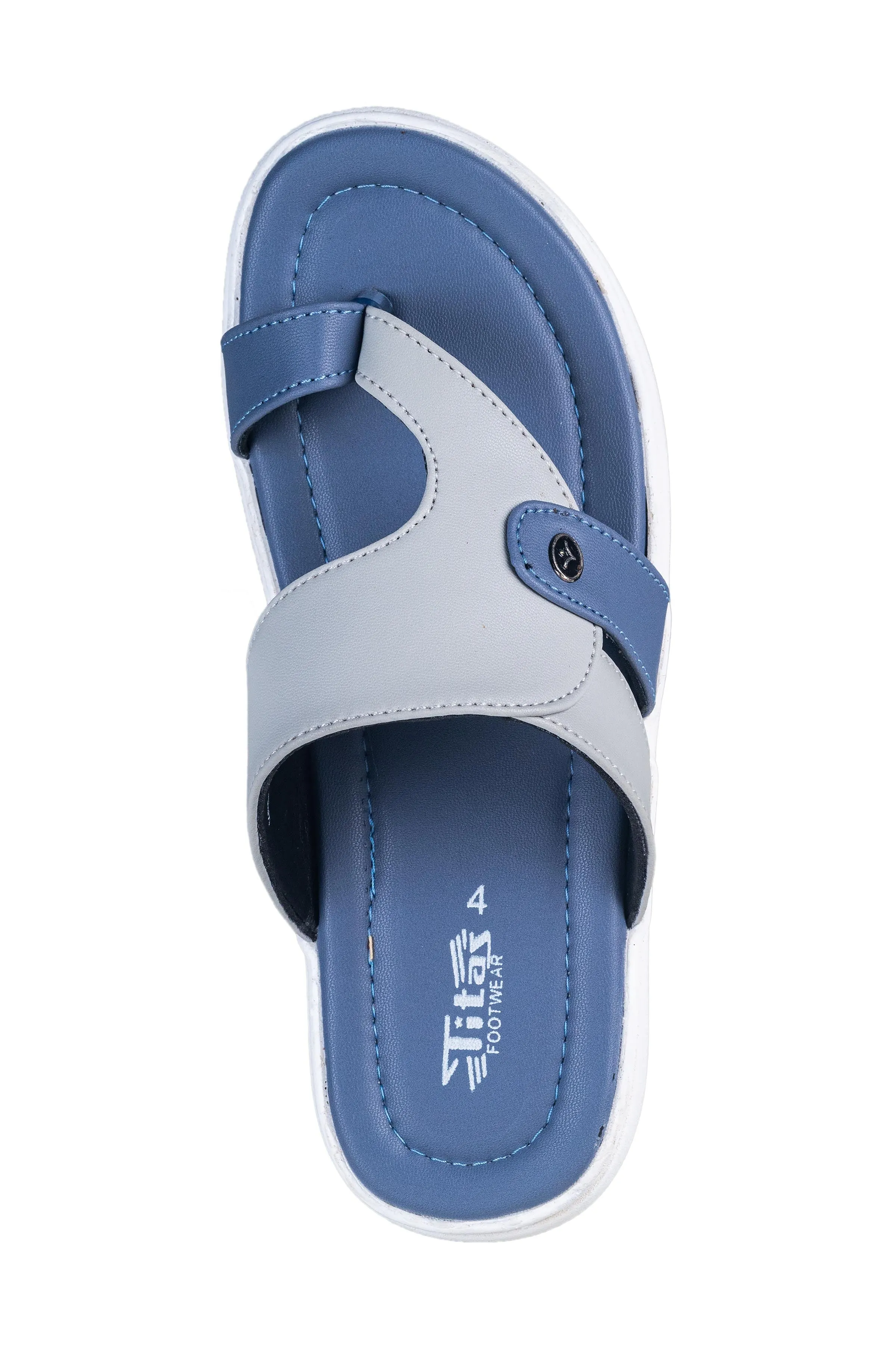 Titas Boys L. Grey / Blue Chappal