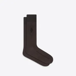 Tonal Diamond Cluster Mid-Calf Socks