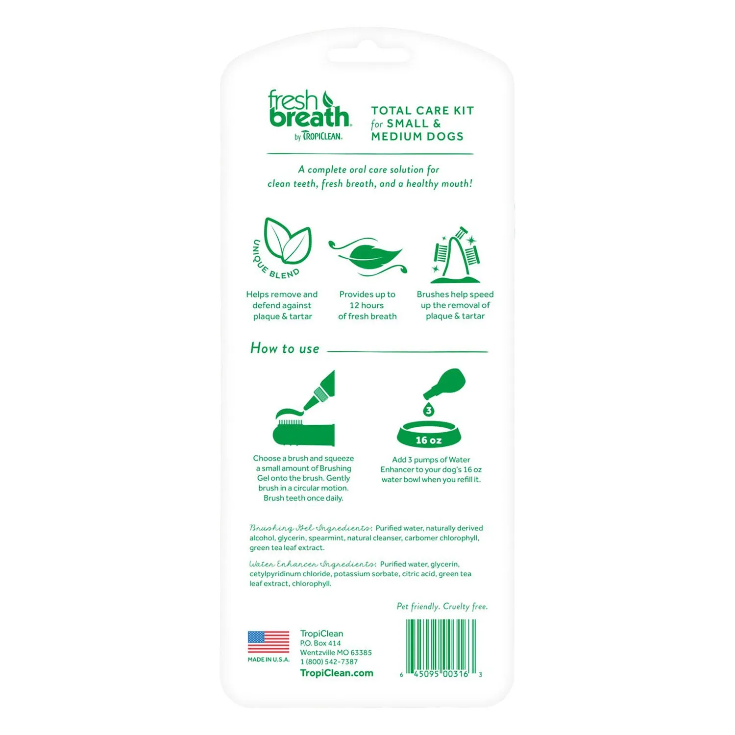 TropiClean Fresh Breath Total Care Small & Medium Dog Dental Kit