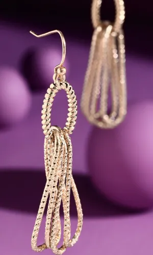 Twisted Metal, Textured Multi-Layer Earrings