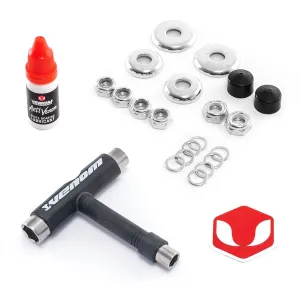 Venom Skateboards T Tool Black, Bearing Lubricant & Truck Rebuild Gift Pack