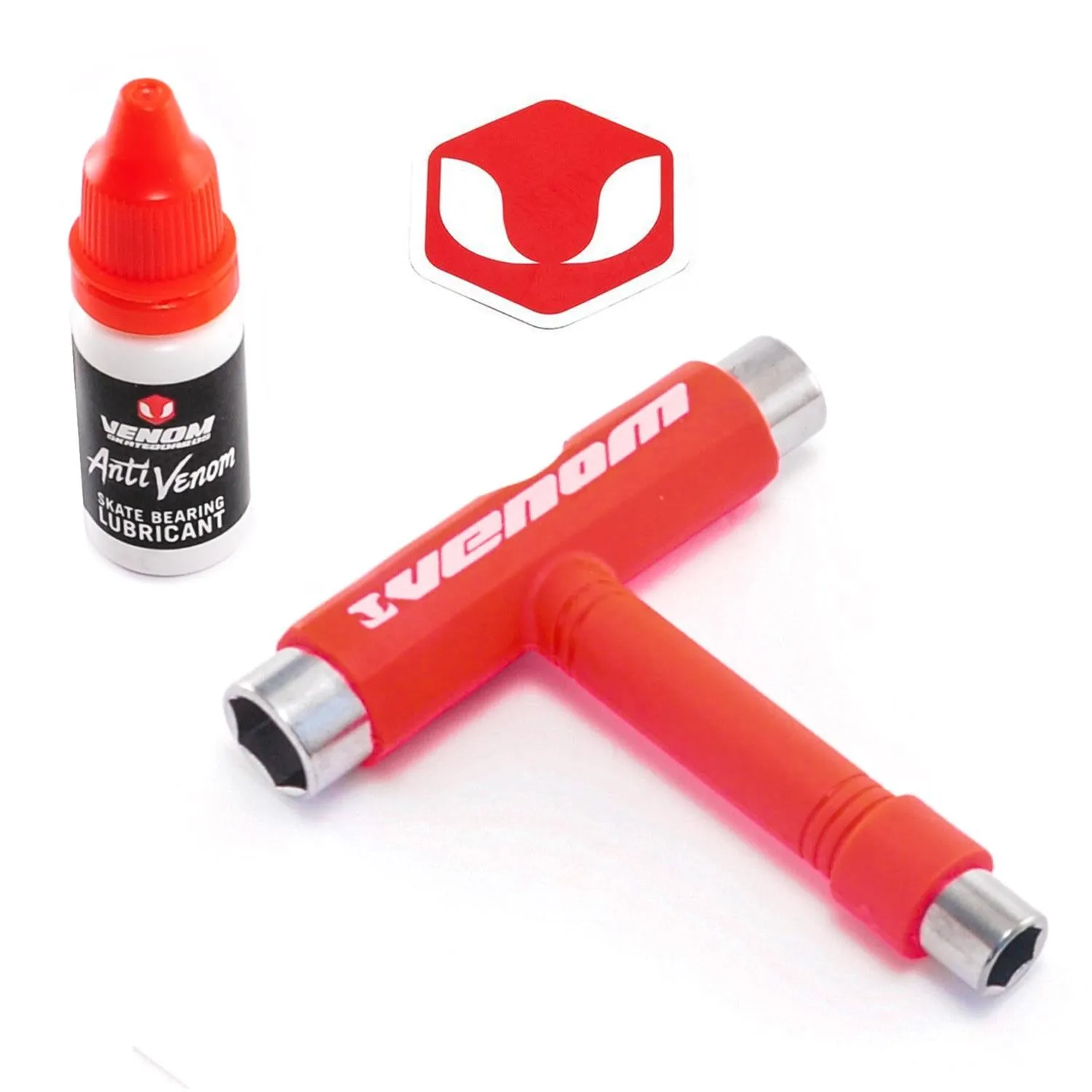 Venom Skateboards T Tool Red & Bearing Lubricant Gift Pack