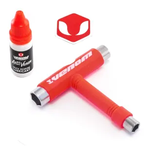 Venom Skateboards T Tool Red & Bearing Lubricant Gift Pack