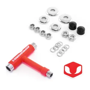 Venom Skateboards T Tool Red & Truck Rebuild Kit Gift Pack