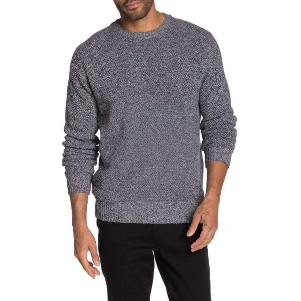 Weatherproof Men Pullover Crew Neck Knit-Navy White
