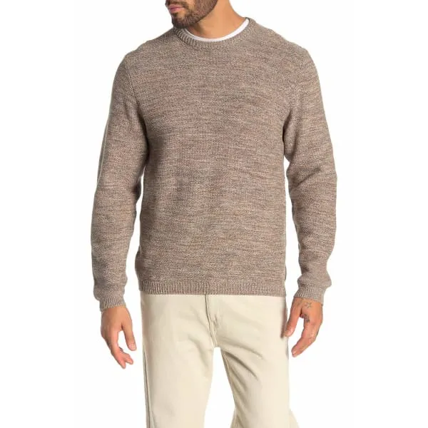 Weatherproof Moss Stitch Crew Neck Sweater Hoodie Pullover Camel